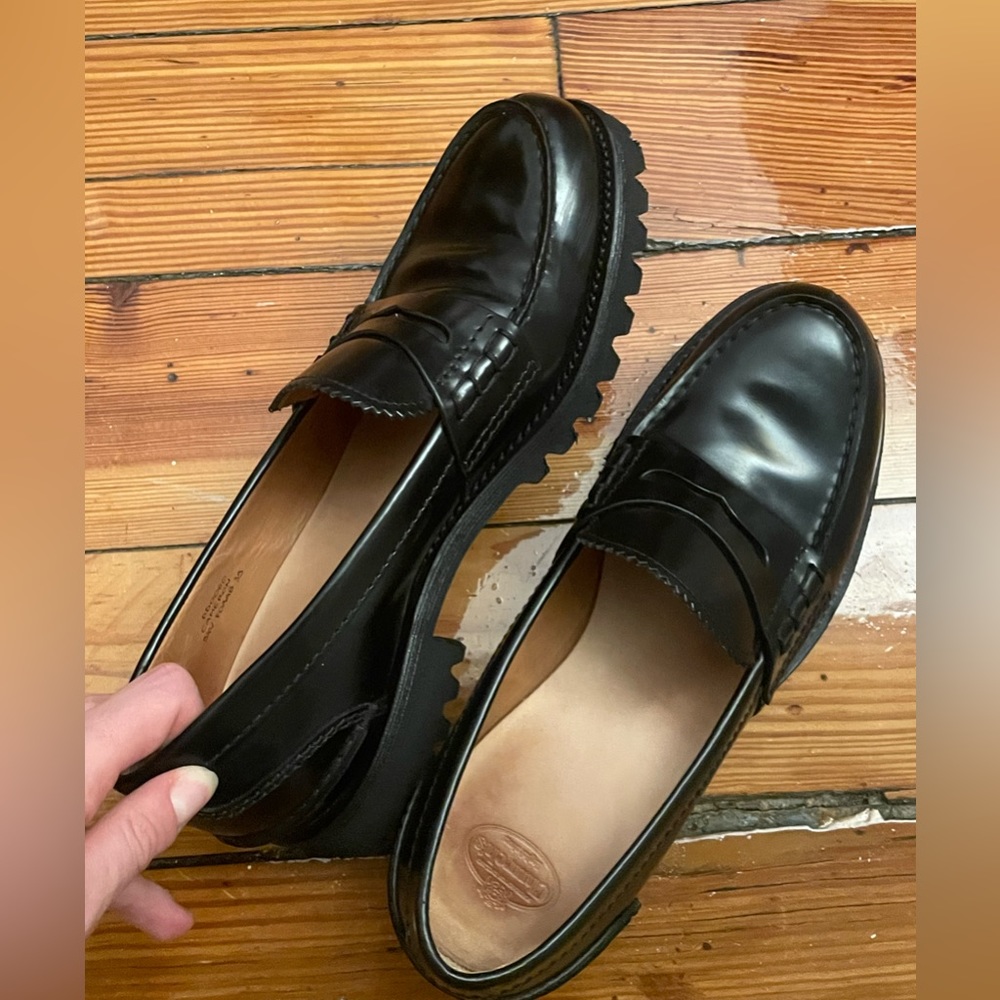 Church’s chunky black leather loafers 39W
